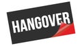 HANGOVER text on black red sticker stamp