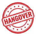 HANGOVER text on red grungy vintage round stamp Royalty Free Stock Photo