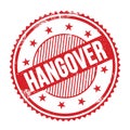 HANGOVER text written on red grungy round stamp Royalty Free Stock Photo