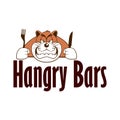 Hangry Bars cartoon illustration vector Royalty Free Stock Photo