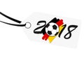 hangtag with lettering 2018 with german national colors