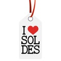 hangtag with text I LOVE SALE & x28;in french& x29;