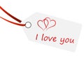 Hangtag with text - i love you