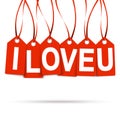 Hangtags - I LOVE YOU Royalty Free Stock Photo