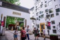 Hangzhou, China - August1, 2017: Street for tourists, traditional street food and soÃÂ³veniers, old historical architexture and