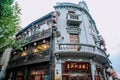 Hangzhou, China - August1, 2017: Street for tourists, traditional street food and soÃÂ³veniers, old historical architexture and