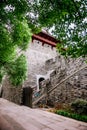 Hangzhou, China - August1, 2017: Street for tourists, traditional street food and soÃÂ³veniers, old historical architexture and