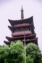 Hangzhou, China - August1, 2017: Street for tourists, traditional street food and soÃÂ³veniers, old historical architexture and