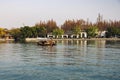 Hangzhou China, January 1 2020,Tourist boat in Xihu lake