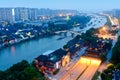 Hangzhou grand canal at dusk Royalty Free Stock Photo