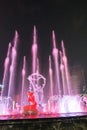 Hangzhou illuminated water fountain music show night Royalty Free Stock Photo