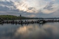 Hangzhou Leifeng Pagoda landscape at dusk, view from the Long Bridge Park beside West Lake, Hangzhou, China Royalty Free Stock Photo