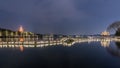 Hangzhou Leifeng Pagoda landscape at night, view from the Long Bridge Park beside West Lake, Hangzhou, China Royalty Free Stock Photo