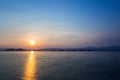 Hangzhou thousand island lake at dusk Royalty Free Stock Photo