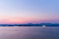 Hangzhou thousand island lake in sunset Royalty Free Stock Photo