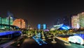 Hangzhou, zhejiang province city balcony night view.