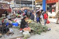 Hani people buying stuff in the Shengcun local market in YuanYang. Hani are one of the 56 minorities in China and are native of Yu