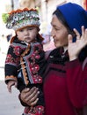 Hani Woman and Son at Market Royalty Free Stock Photo