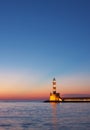 Hania lighthouse at dusk Royalty Free Stock Photo