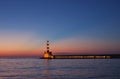 Hania lighthouse at dusk Royalty Free Stock Photo