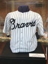 Hank Aaron replica 1969 jersey display.