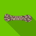 Hank of climbing rope.Mountaineering single icon in flat style vector symbol stock illustration web.