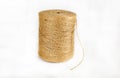 Hank of a hemp rope. Textile reel on isolated white background Royalty Free Stock Photo