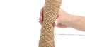 Hank rope in a hand Royalty Free Stock Photo