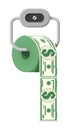 Hank of toilet paper dollar money