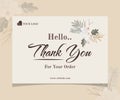 THANK YOU CARD WITH FLORAL PASTEL ORNAMENTS