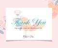 HANK YOU CARD WITH FLORAL PASTEL ORNAMENTS