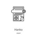 hanko icon vector from japan collection. Thin line hanko outline icon vector illustration. Linear symbol for use on web and mobile