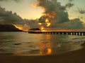 Hanlalei Bay Dusk, Kauai Royalty Free Stock Photo