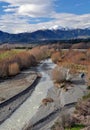 Hanmer River & Willows, New Zealand Royalty Free Stock Photo