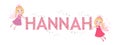 Hannah female name with cute fairy Royalty Free Stock Photo