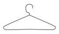 Clothes hanger. Cloakroom simple pictogram. Line icon vector. Wardrobe symbol. Clothes rack sign.