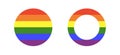 Rainbow flag. LGBT circle icon. Progress Logo symbol. Set of stickers in rainbow colors. Gay pride frames. Royalty Free Stock Photo