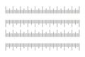 Measuring charts with 10 centimeters set. Ruler scale without numbers, ten cm. Length measurement math. Royalty Free Stock Photo
