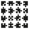 Puzzles template. Jigsaw puzzle 16 pieces. Thinking game 4x4 jigsaws details background. Jigsaw tiles. Royalty Free Stock Photo