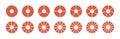 Circle division on from 1 to 14 equal parts. Wheel life round divided diagrams with segments. Blank infographic progress icons. Royalty Free Stock Photo