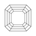 Asscher diamond cut shape. Diamond top view. Gemstone outline icon for jewellery design, branding, packaging, logo. Royalty Free Stock Photo