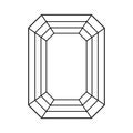 Diamond Emerald cut shape. Diamond top view. Gemstone outline icon for jewellery design, branding, packaging, logo. Royalty Free Stock Photo
