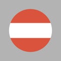 Flag of Austria round badge. National Austria circle flag icon. Royalty Free Stock Photo