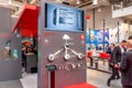 Hannover , Germany - April 02 2019 : Camozzi is displaying continuous innovation at the Hannover Messe