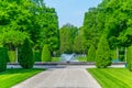 HANNOVER, GERMANY, APRIL 29, 2018: Gardens of Herrenhausen palace in Hannover, Germany