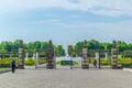 HANNOVER, GERMANY, APRIL 29, 2018: Gardens of Herrenhausen palace in Hannover, Germany