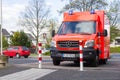 German ambulance stands on street