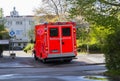 German ambulance stands on street