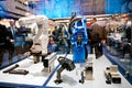 Mitsubishi and Yaskawa robot arms on Schunk stand on Messe fair in Hannover, Germany