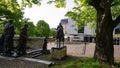 Hannover, Germany - April 17, 2024: Monument to the Gottingen Seven, a group of seven professors which protested in 1837